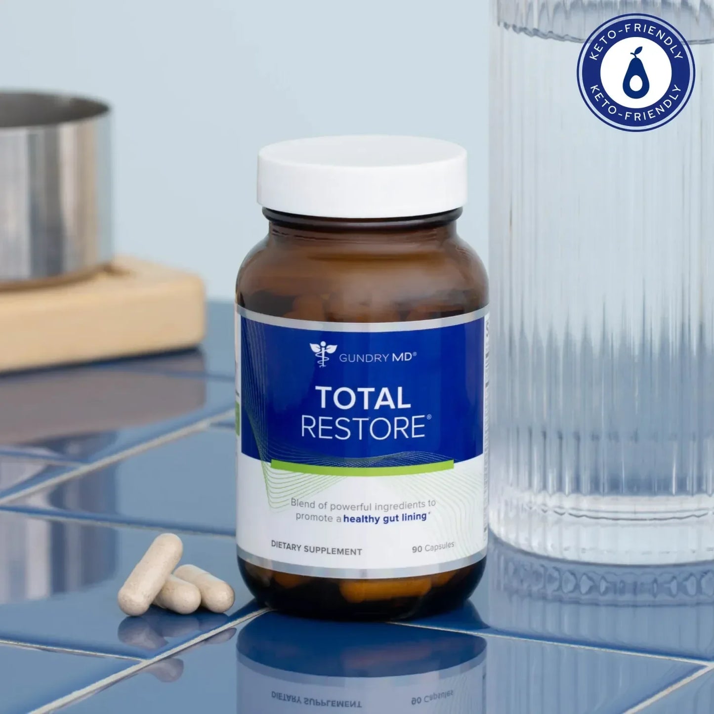 Total Restore Gut Lining Support, Digestive Supplement for Gastrointestinal Wellness, Gut Health Supplement, Gut Health for Women and Men, 90 Capsules